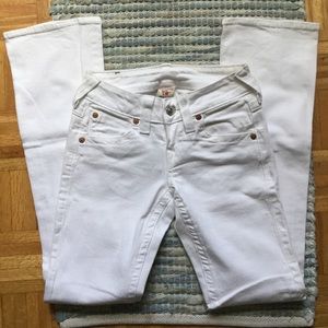 True Religion white high-rise bootcut jeans